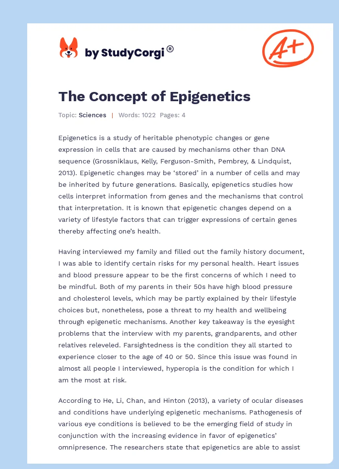 The Concept of Epigenetics. Page 1