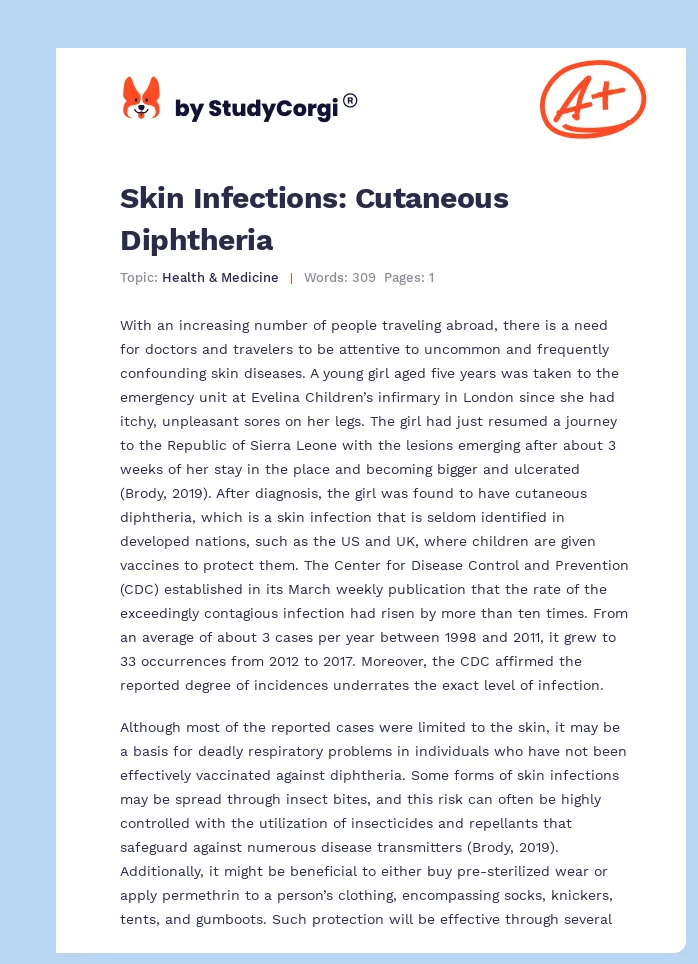 Skin Infections: Cutaneous Diphtheria. Page 1