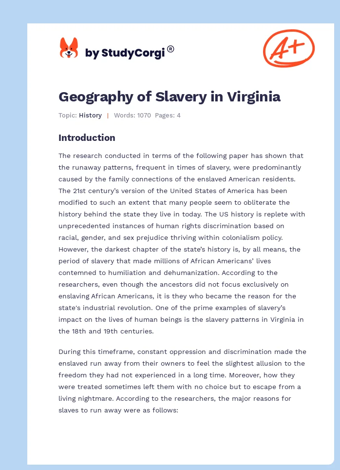 Geography of Slavery in Virginia. Page 1