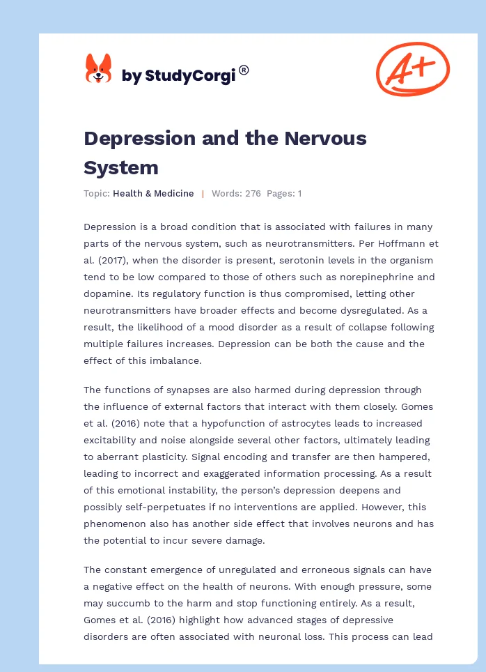 Depression and the Nervous System. Page 1
