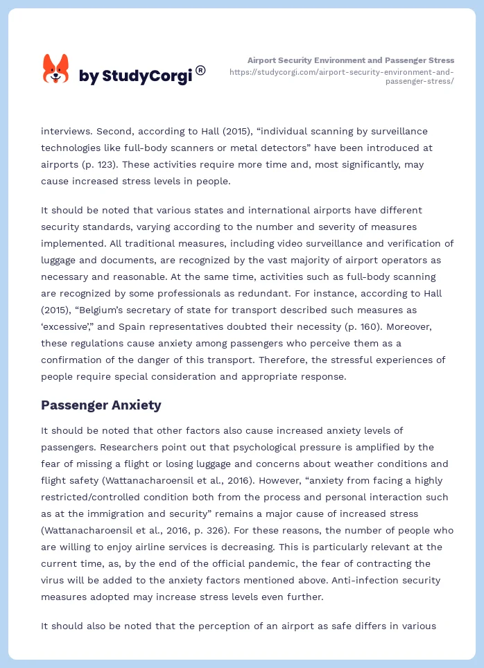 Airport Security Environment and Passenger Stress. Page 2