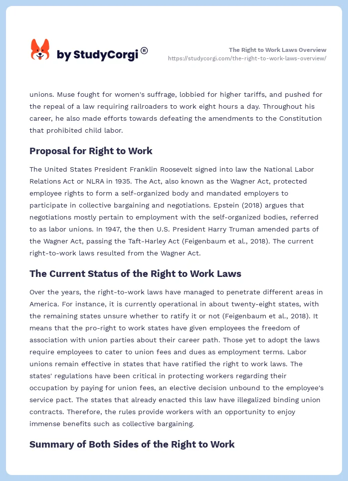 The Right to Work Laws Overview. Page 2