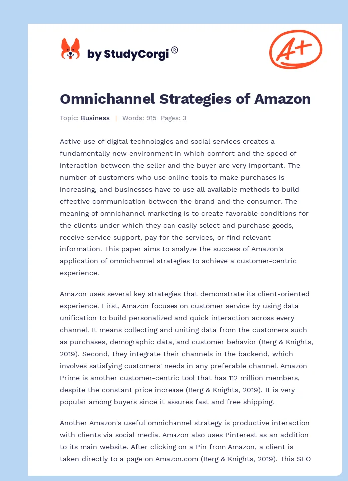Omnichannel Strategies of Amazon. Page 1