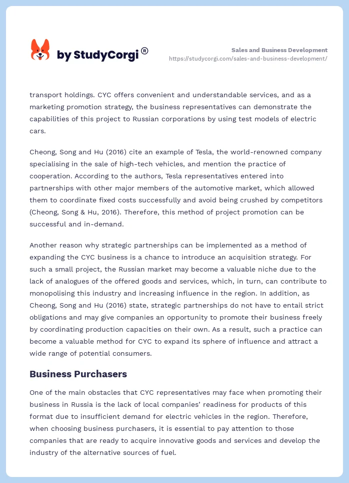 Sales and Business Development. Page 2