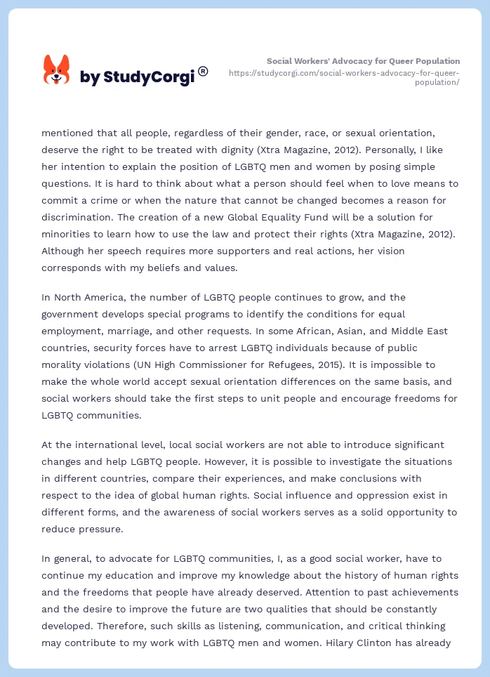 Social Workers' Advocacy for Queer Population. Page 2