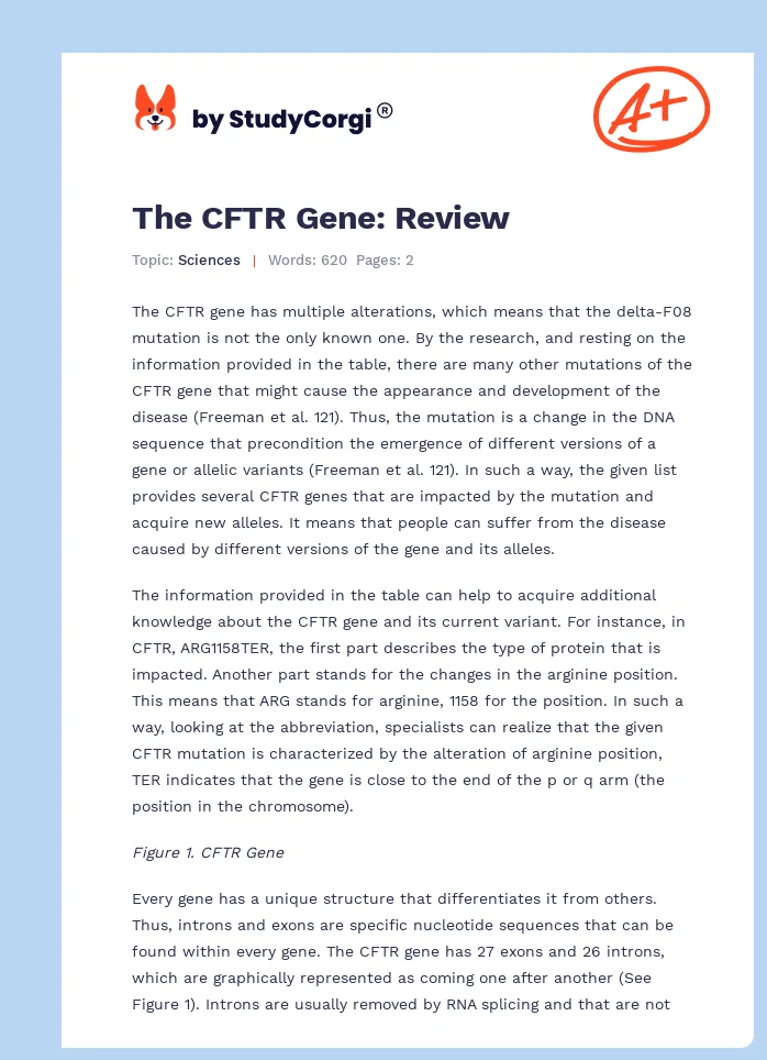 The CFTR Gene: Review. Page 1