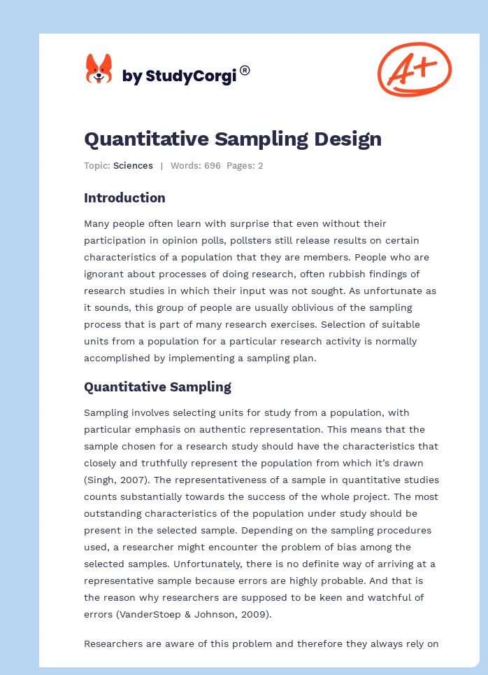 Quantitative Sampling Design. Page 1