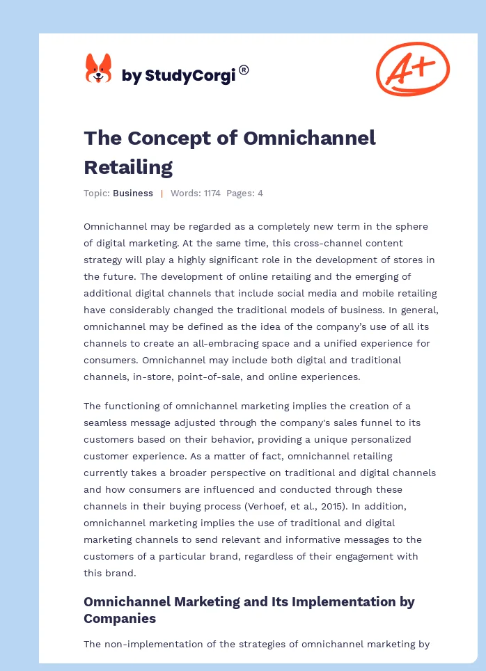 The Concept of Omnichannel Retailing. Page 1