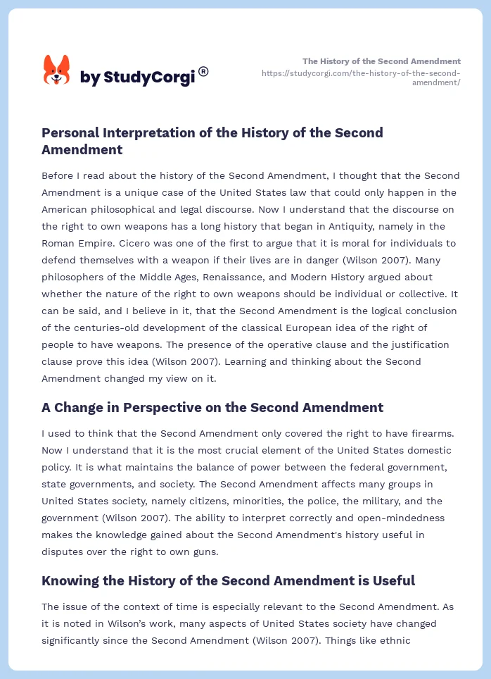 The History of the Second Amendment. Page 2