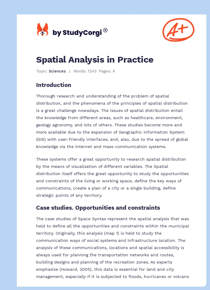 Spatial Analysis in Practice. Page 1