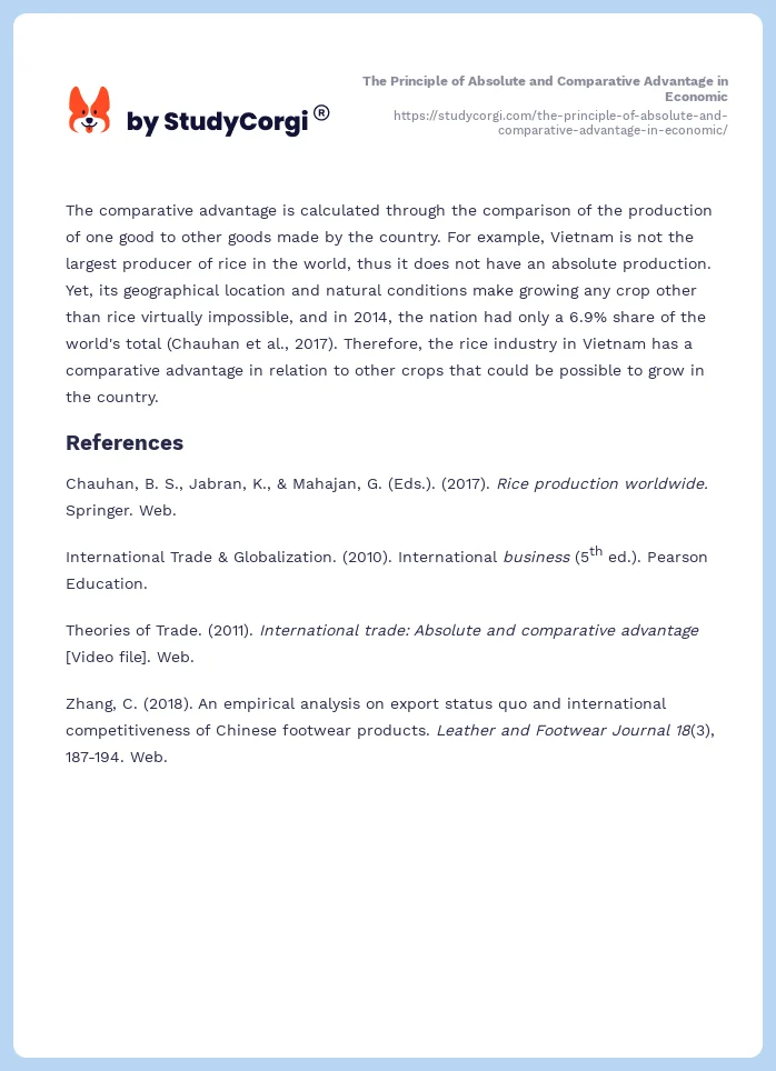 The Principle of Absolute and Comparative Advantage in Economic. Page 2