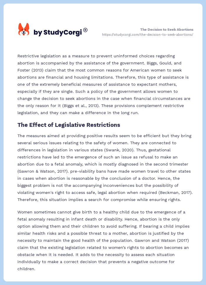 The Decision to Seek Abortions. Page 2