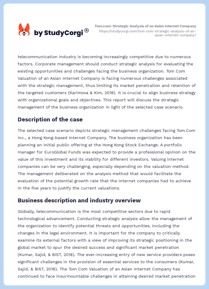 Tom.com: Strategic Analysis of an Asian Internet Company. Page 2
