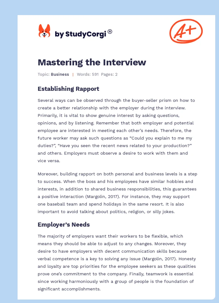 Mastering the Interview. Page 1