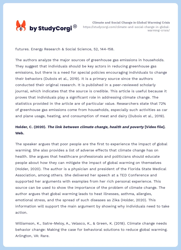 Climate and Social Change in Global Warming Crisis. Page 2