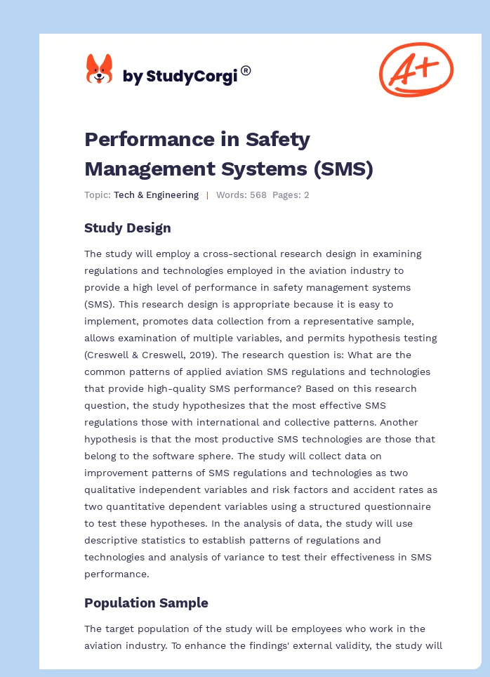Performance in Safety Management Systems (SMS). Page 1