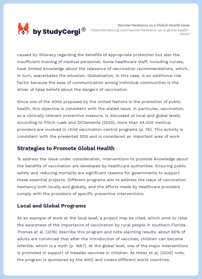 Vaccine Hesitancy as a Global Health Issue. Page 2