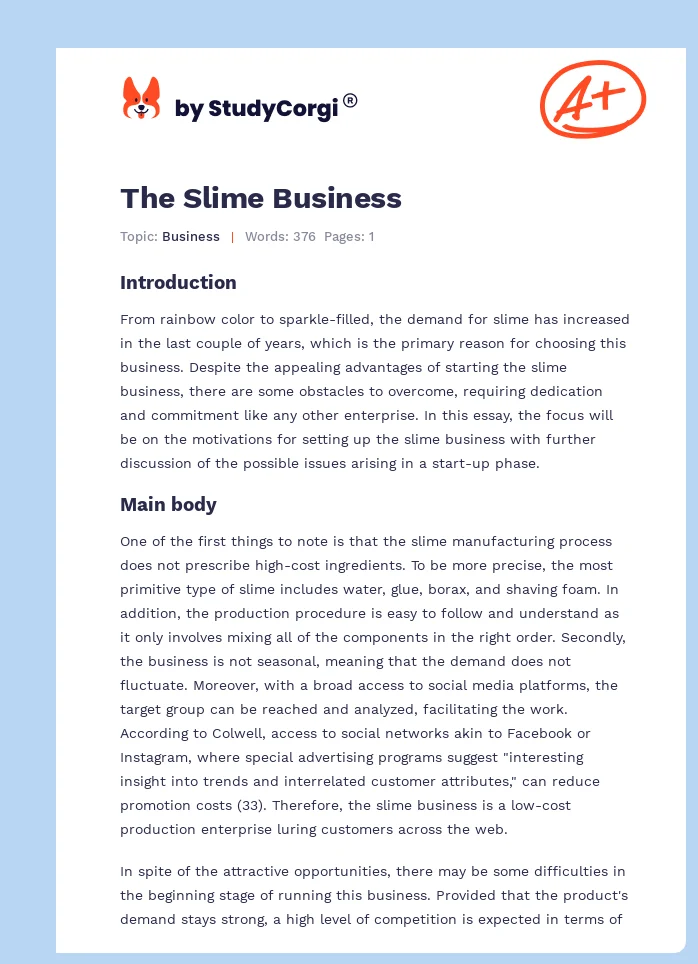 The Slime Business. Page 1