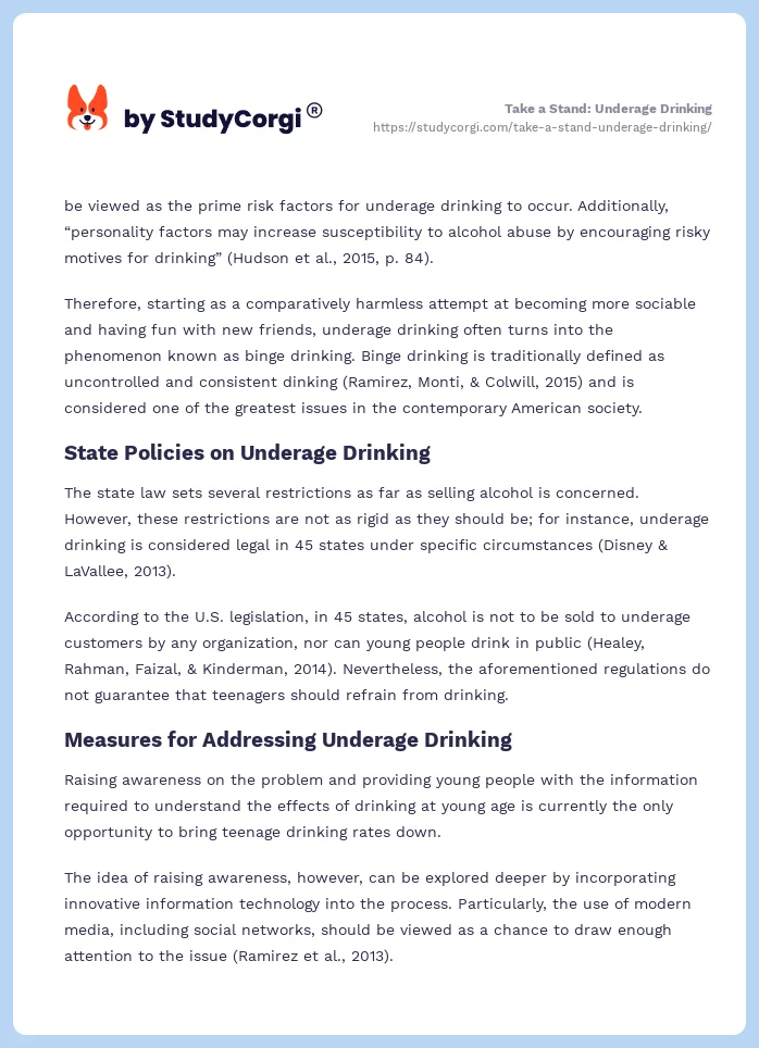 Take a Stand: Underage Drinking. Page 2