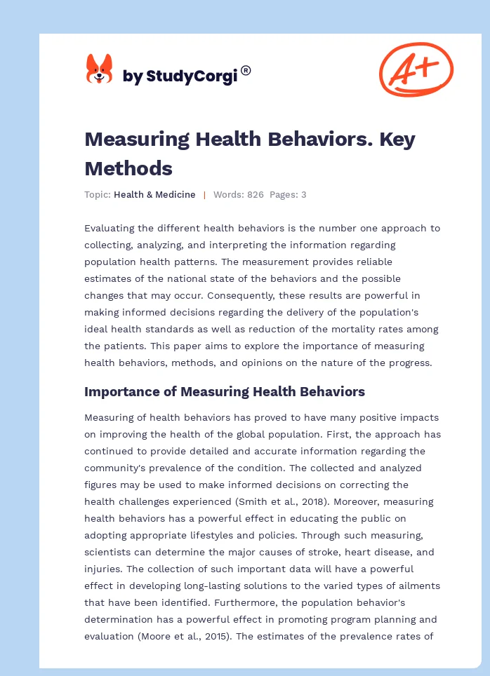 Measuring Health Behaviors. Key Methods. Page 1