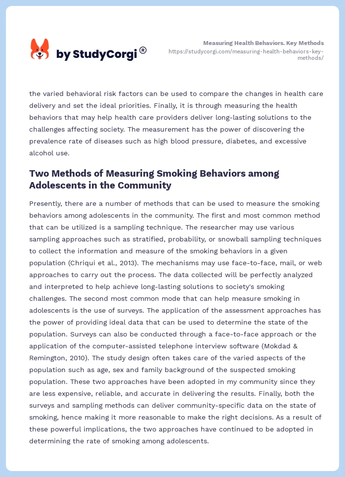 Measuring Health Behaviors. Key Methods. Page 2