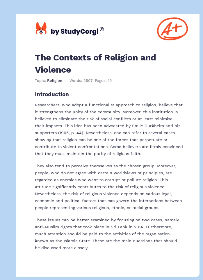 The Contexts of Religion and Violence. Page 1