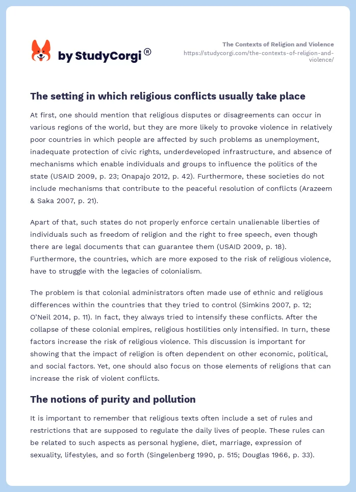 The Contexts of Religion and Violence. Page 2