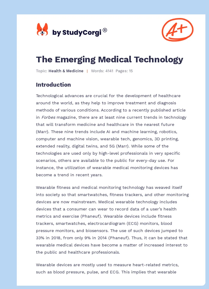 The Emerging Medical Technology. Page 1