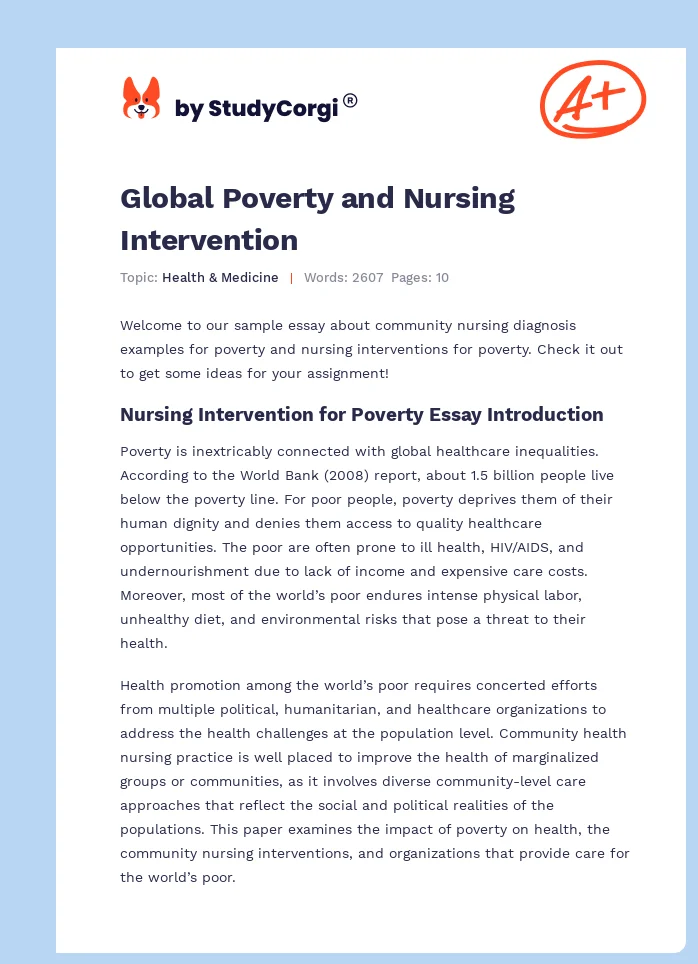 Global Poverty and Nursing Intervention. Page 1