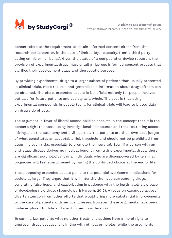 A Right to Experimental Drugs. Page 2