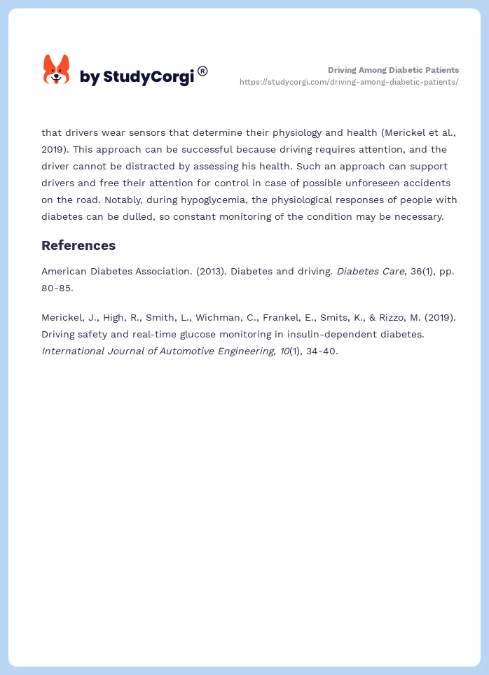 Driving Among Diabetic Patients. Page 2