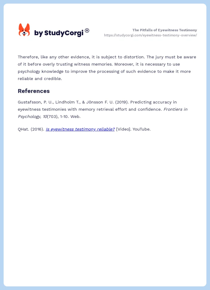 The Pitfalls of Eyewitness Testimony. Page 2