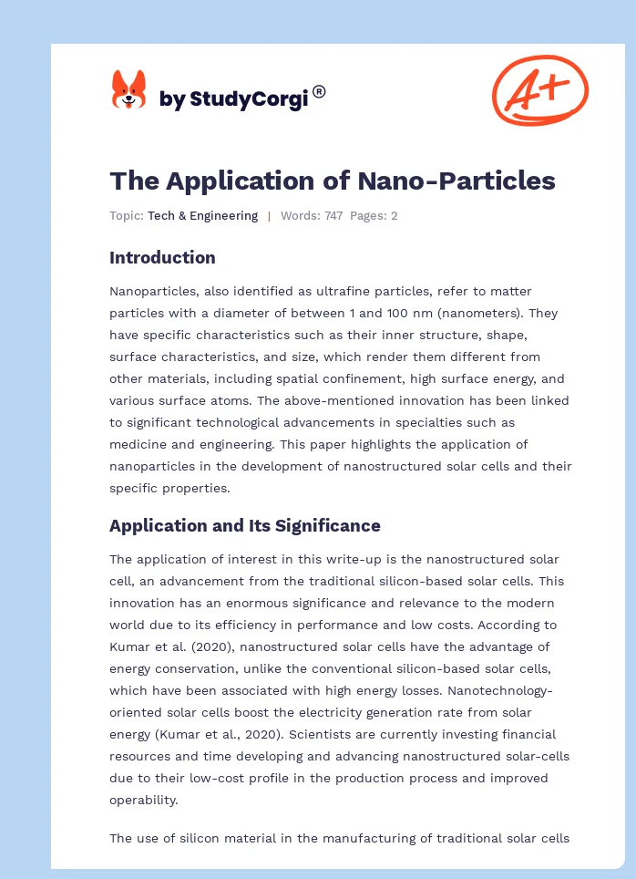 The Application of Nano-Particles. Page 1