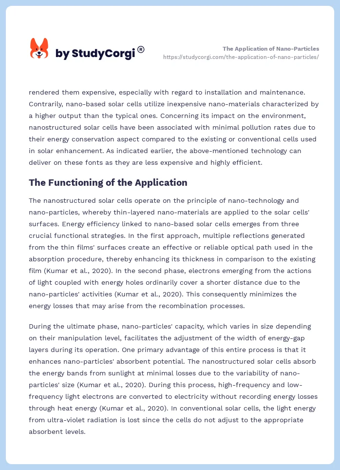 The Application of Nano-Particles. Page 2