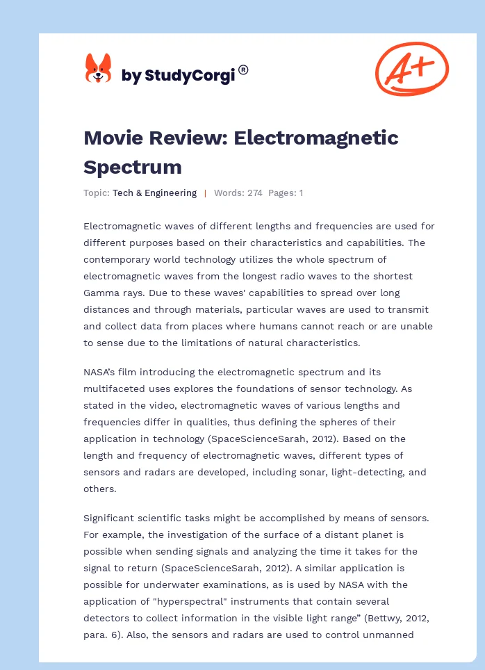 Movie Review: Electromagnetic Spectrum. Page 1