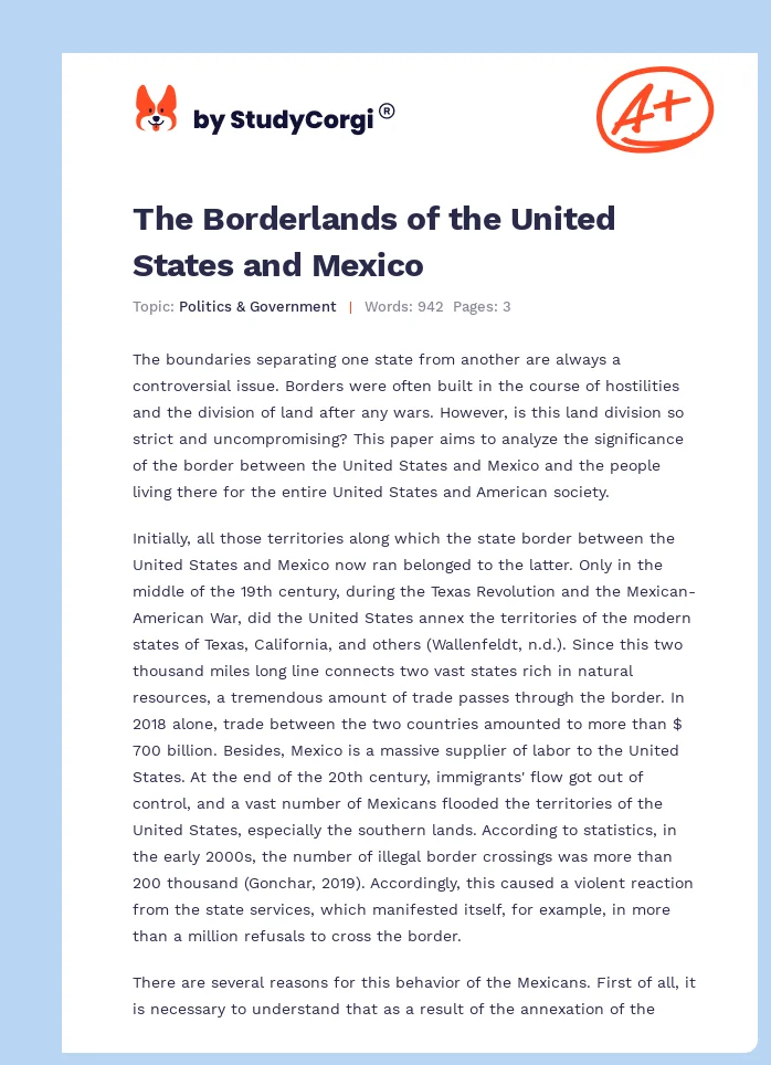 The Borderlands of the United States and Mexico. Page 1