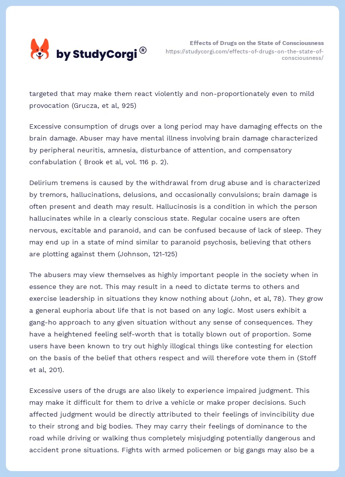 Effects of Drugs on the State of Consciousness. Page 2