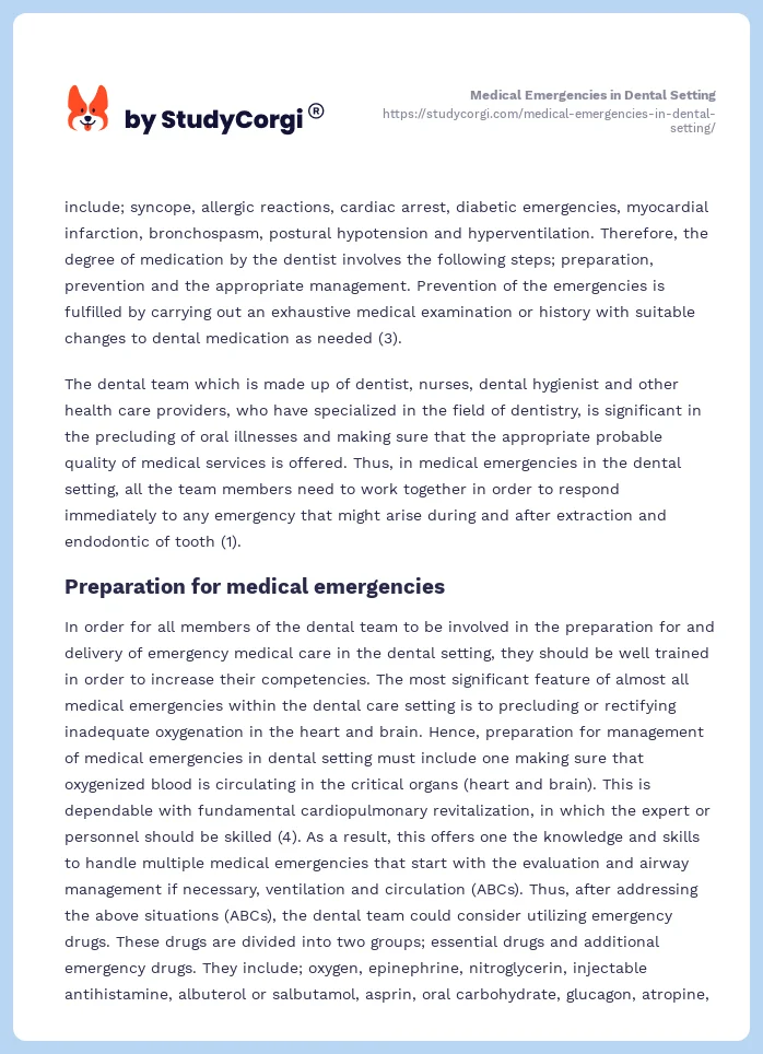Medical Emergencies in Dental Setting. Page 2