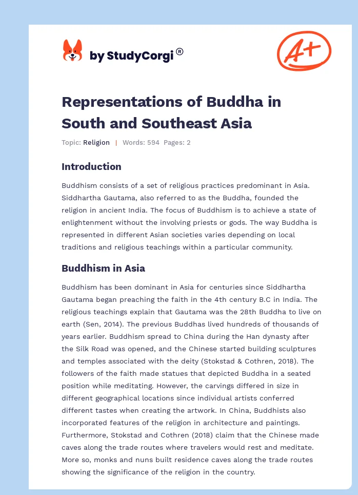 Representations of Buddha in South and Southeast Asia. Page 1