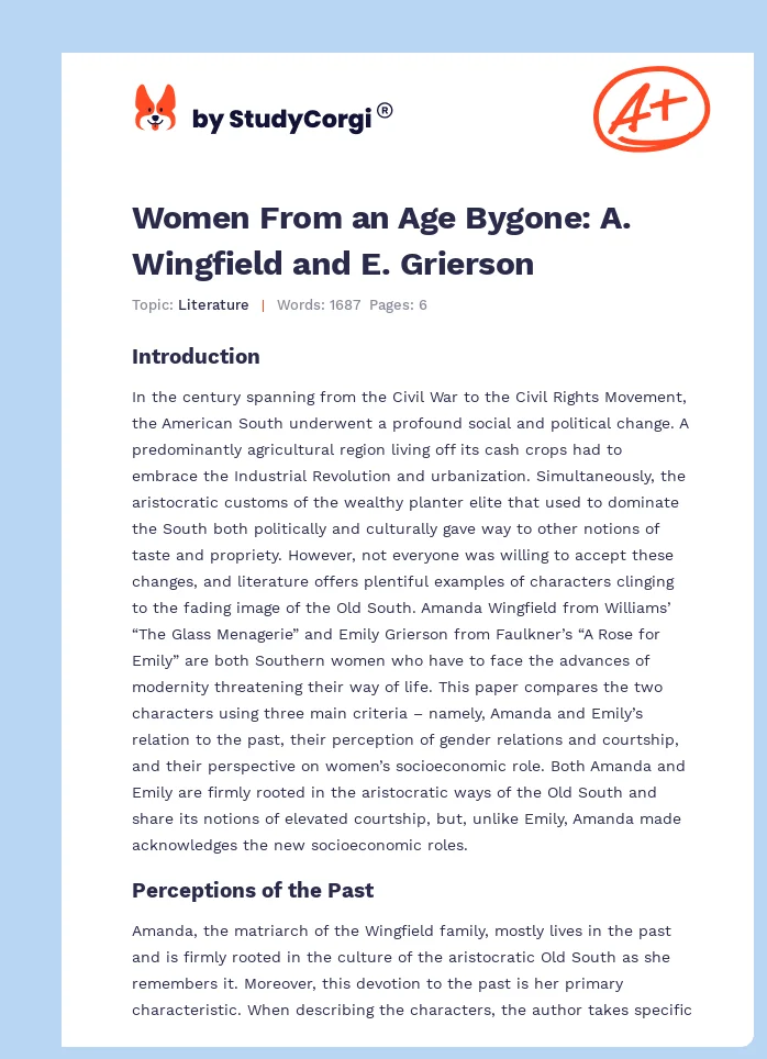 Women From an Age Bygone: A. Wingfield and E. Grierson. Page 1