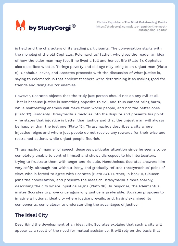Plato’s Republic – The Most Outstanding Points. Page 2