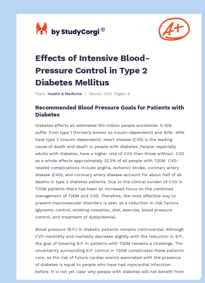 Effects of Intensive Blood-Pressure Control in Type 2 Diabetes Mellitus. Page 1