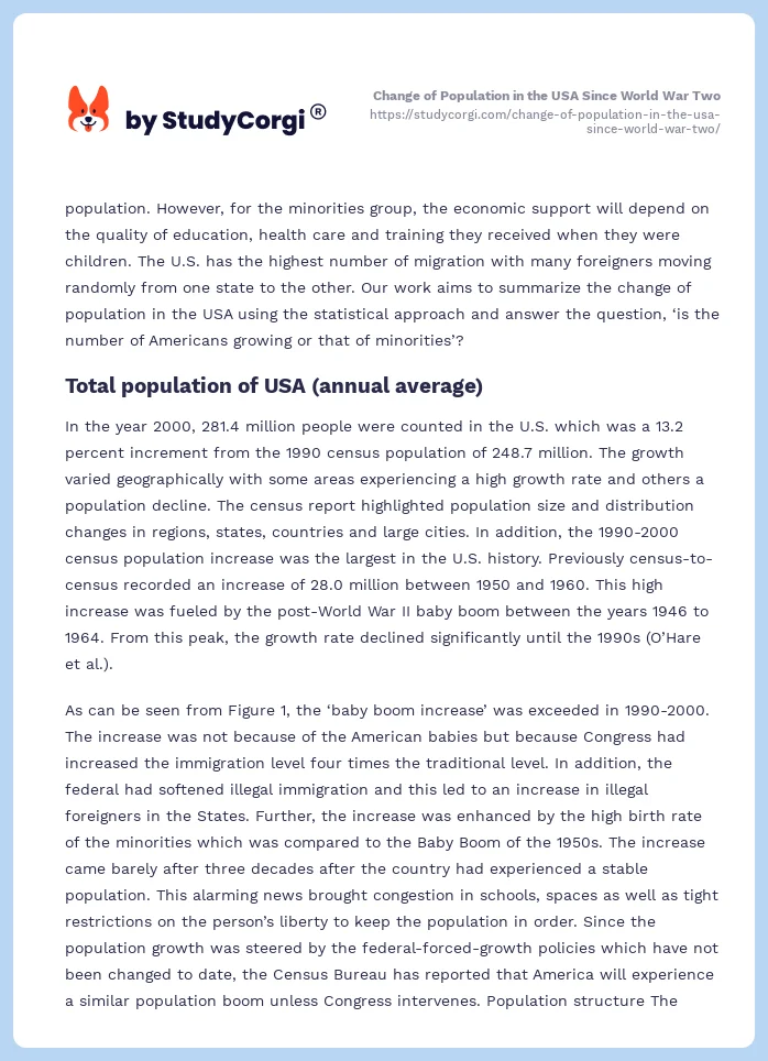 Change of Population in the USA Since World War Two. Page 2