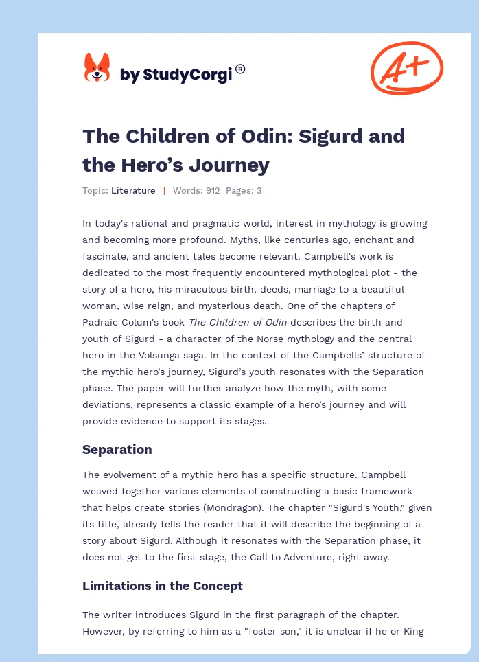 The Children of Odin: Sigurd and the Hero’s Journey. Page 1