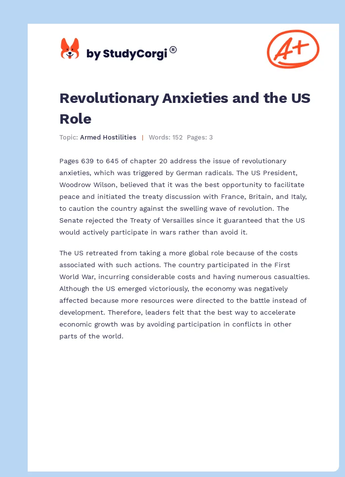 Revolutionary Anxieties and the US Role. Page 1