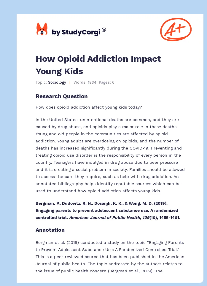How Opioid Addiction Impact Young Kids. Page 1