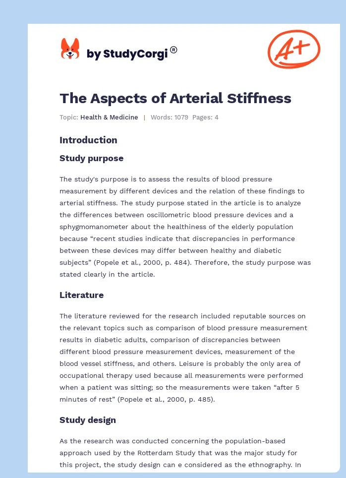 The Aspects of Arterial Stiffness. Page 1