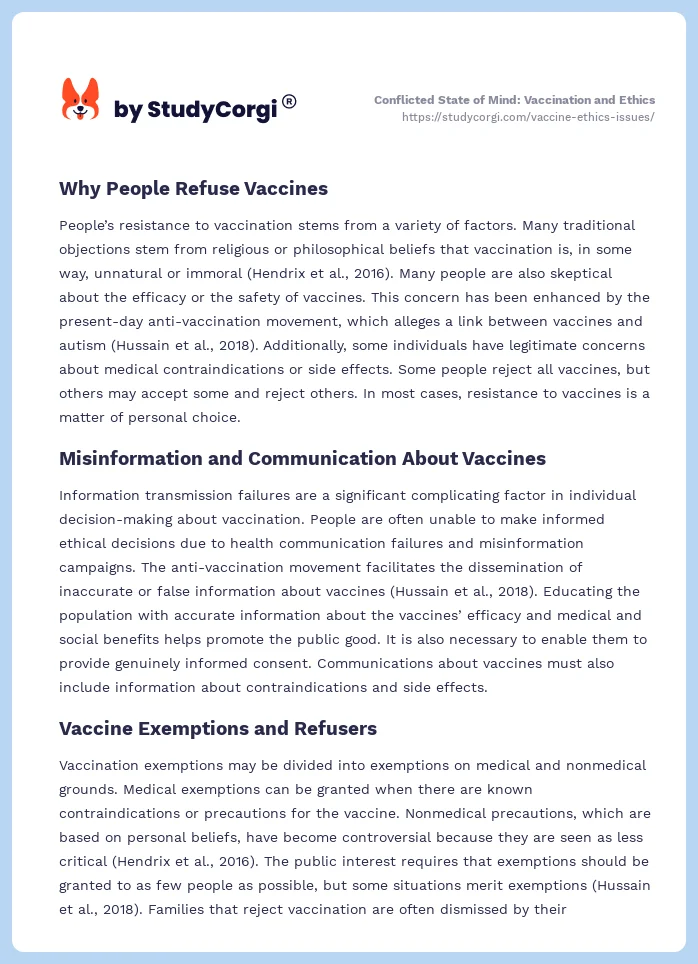 Conflicted State of Mind: Vaccination and Ethics. Page 2