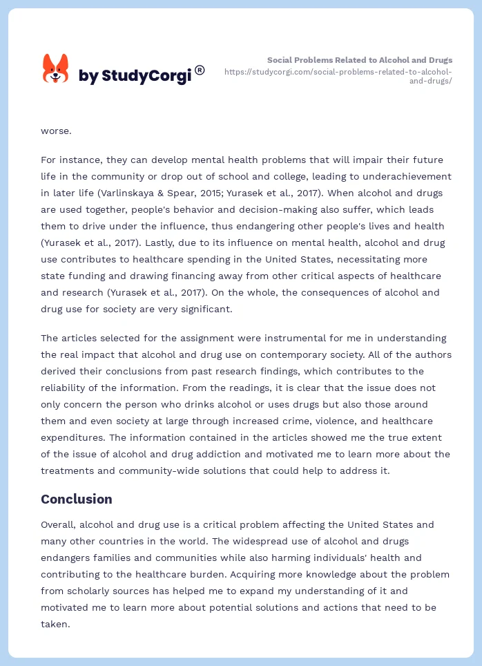 Social Problems Related to Alcohol and Drugs. Page 2