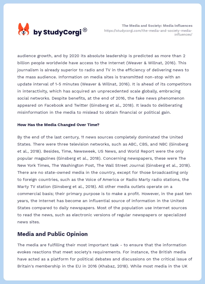 The Media and Society: Media Influences. Page 2